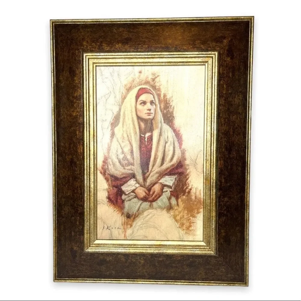 Hear the Word of the Lord 15x20 Framed Art J. Kunz The Sermon On The Mount Woman